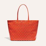 Goyard Artois Tote MM Orange Goyardine Canvas & Chevroches Calfskin Palladium Hardware